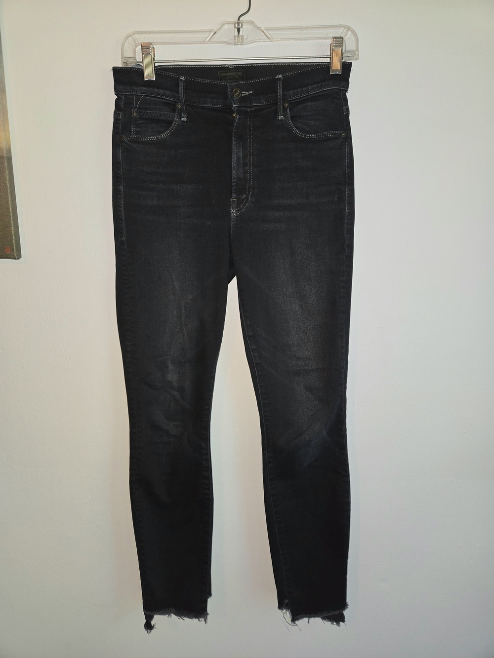 MOTHER The Stunner Zip Two-step Fray In Last Call Dark Wash Sz 26 Skinny